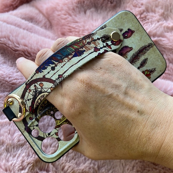 For iPhone 14 plus,14 pro max phone case with wrist strap kickstand keychain - Picture 1 of 11